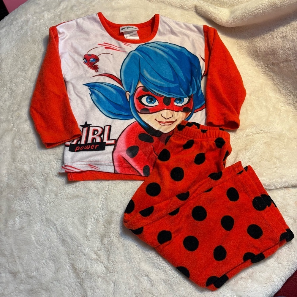 Bundle of Kids Pajamas Size 4 Wonder Nation Pink Nightgown Zagtoon Red Black Set - Picture 2 of 9